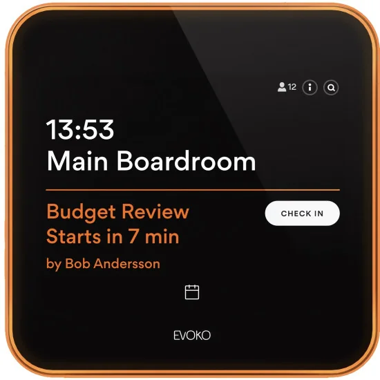 EVOKO Liso 8" | Room booking system, Touch Panel, Microsoft Office, Google Workspace Integration