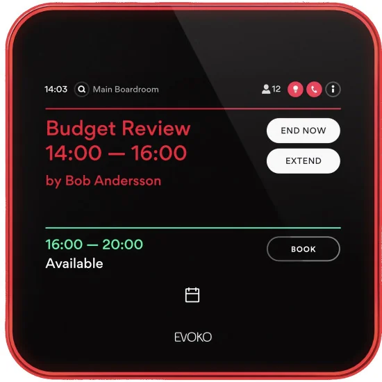 EVOKO Liso 8" | Room booking system, Touch Panel, Microsoft Office, Google Workspace Integration