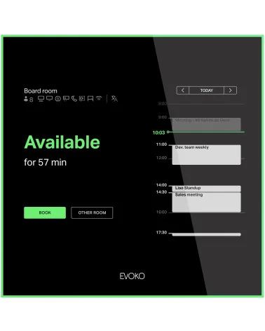 EVOKO Naso 8" (incl 1 year Room License) | Room booking system, Touch Panel, Office 365 Integration