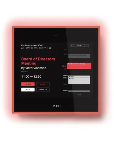 EVOKO Naso 8" (incl 1 year Room License) | Système de réservation de salles, Intégration de Office 365, Écran tactile