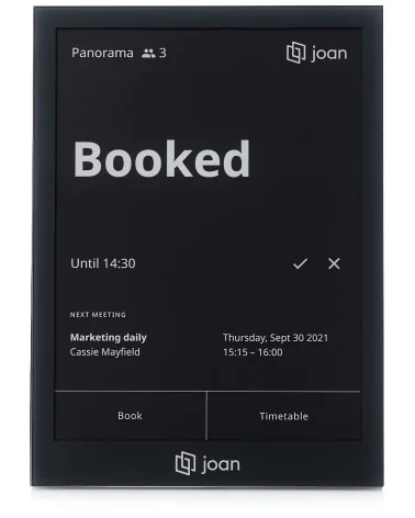 Joan 6 Pro Black | E Ink Écran tactile, Système de réservation de salles, Intégration de Office 365, Google