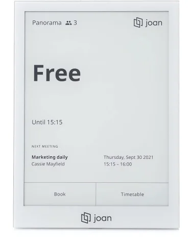 Joan 6 Pro Gray | E Ink Room Touch Panel Room Booking System, Microsoft Office 365, Google Integration