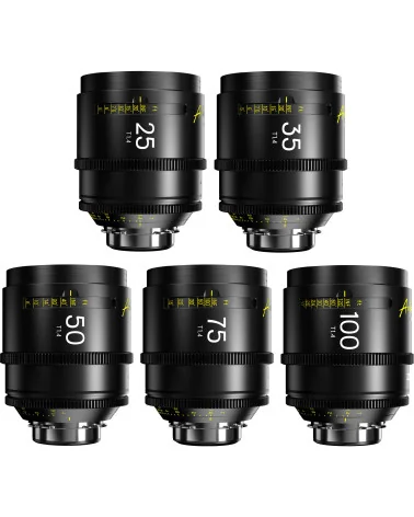 DZOFilm Arles 5-Lens Kit 25/35/50/75/100mm T1.4 FF/VV Prime Cine Lens PL Mount (metric) | Full Frame Vista Vision Cinema Lenses