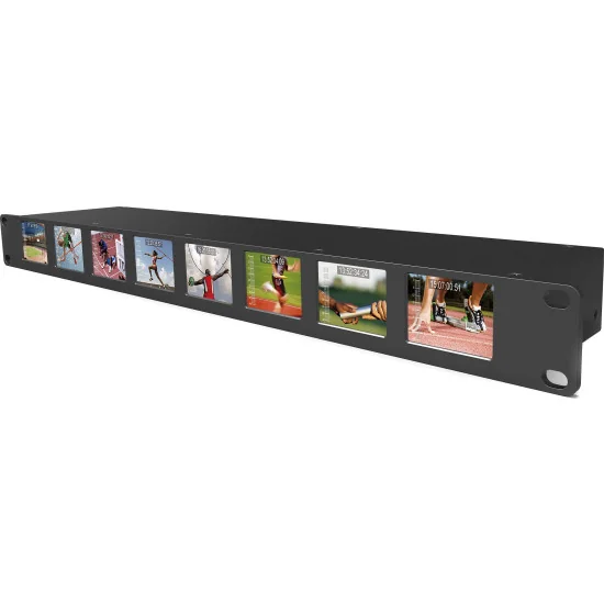 Lilliput RM-0208S 8x2" | Panel 19" 1RU Rackmount Monitor, SDI, Equalization & Re-clocking