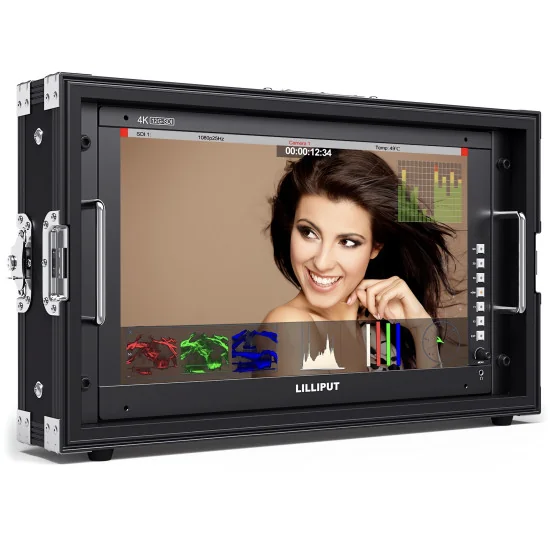 Lilliput Q17 17.3" 12G-SDI HDMI | 4K Professional Broadcast Production Studio Monitor with Case