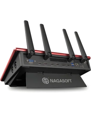 Nagasoft NSCaster X2 | Mélangeur streaming audio-vidéo 4K, LAN, Wi-Fi, 5G, NDI, 4x HDMI, XLR